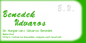 benedek udvaros business card